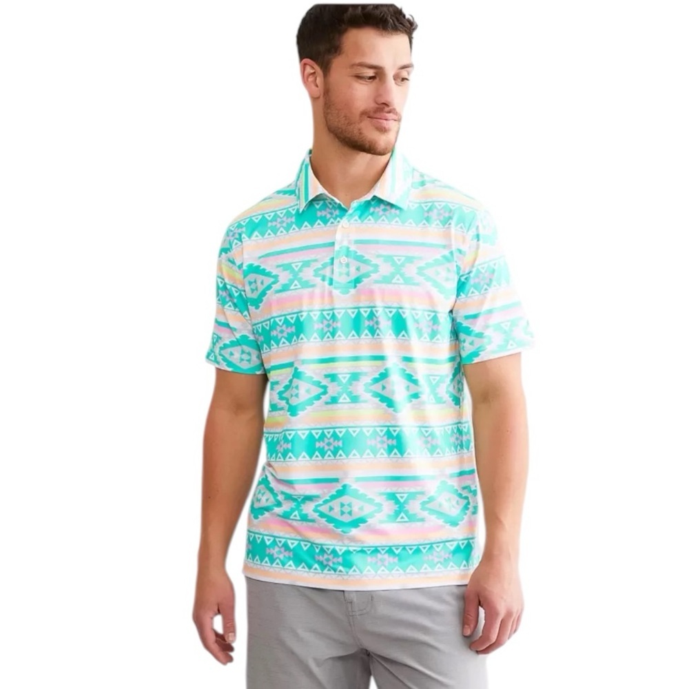 Chubbies The En Fuegos Performance aztec colorful spring Polo XL New